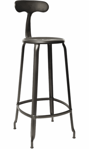 Nicolle Metal Chair, 80-cm in height, with a patina steel finish.