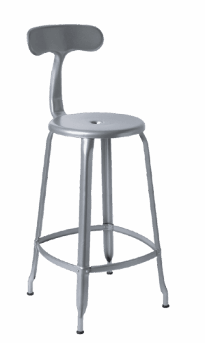 Whale tail chair in brushed metal color by Chaises Nicolle