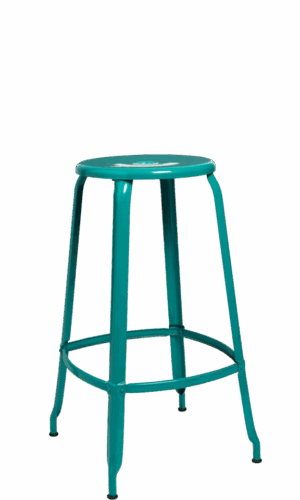 Fin de série - Tabouret de bar Nicolle® métal H75 Turquoise RAL 5018