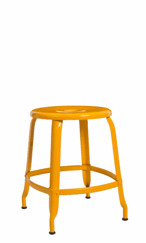 Yellow Narcissus metal Nicolle stool, 45-cm height.