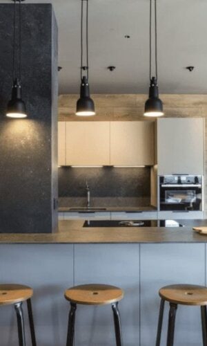 Nicolle wood and metal stool, 65-cm height, perfect for the kitchen - BAUSTUDIO ANDORRE