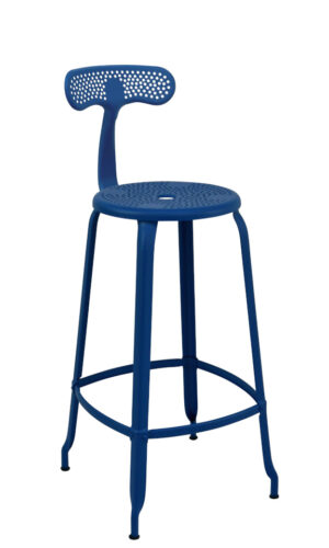 Outdoor chair H75-cm | Chaises Nicolle with backrest in RAL signal blue for terrace, garden, outdoor bar