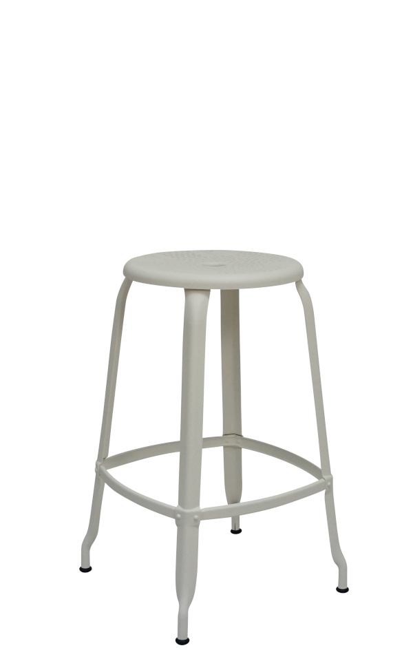 TABOURET_H65_NICOLLE_OUTDOOR_RAL9010_BLANC_PUR_TEXTURE Tabouret métallique outdoor