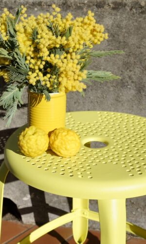 Assise perforée de tabouret d'extérieure Nicolle