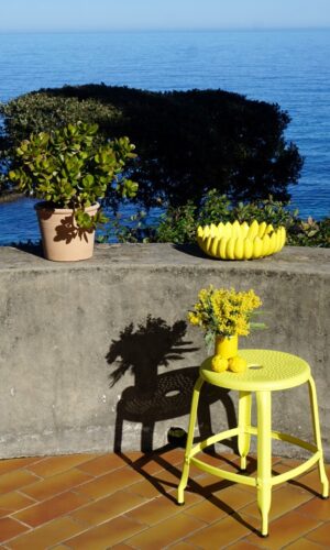 Tabouret métal en terrasse, fabrication française