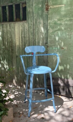 Nicolle H65-cm metal chair - High metal chair for kitchen island