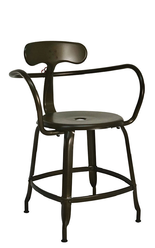 Nicolle metal chair, 45-cm height - Nicolle H metal chair with a patina finish, designed by Paola Navone at Studio Otto.