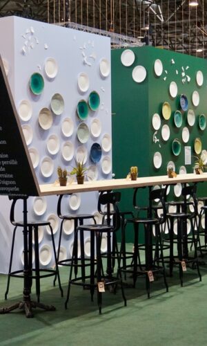 Chaise Nicolle with metal frame, 75-cm height, showcased at Maison et Objet fair - A perfect addition for your home bar.